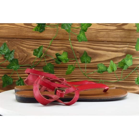 G.H. Bass & Co.‎ Sz 10 M Red Thong Synthetic Women Sandals - Picture 4 of 7